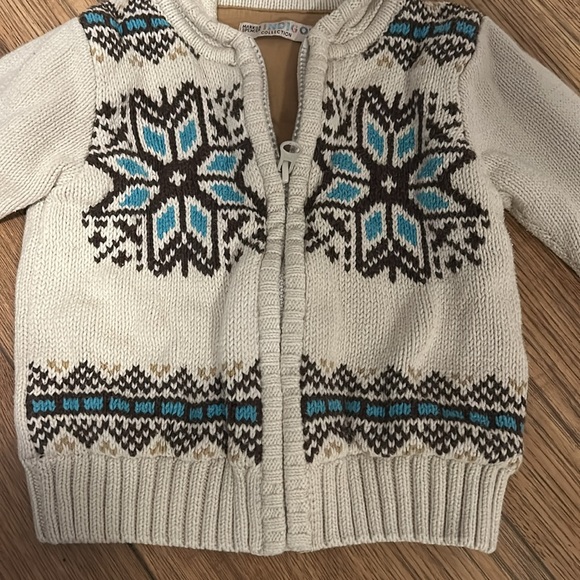 Marks & Spencer Indigo Zip Up Knot Sweater sz 12-18 mths - Picture 3 of 4